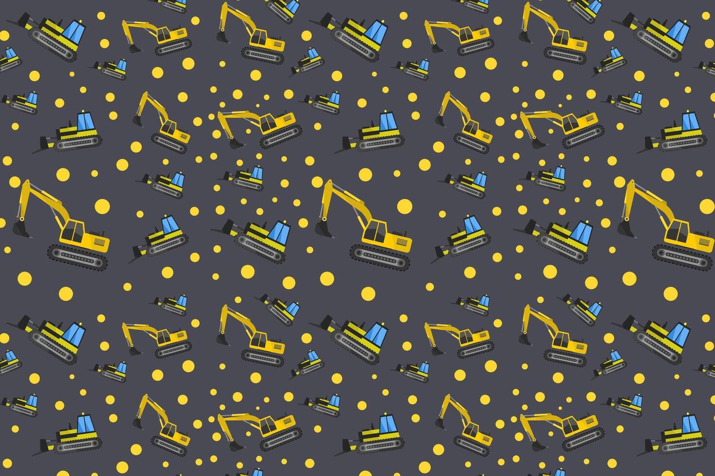 Excavator pattern illustrated on white background vector