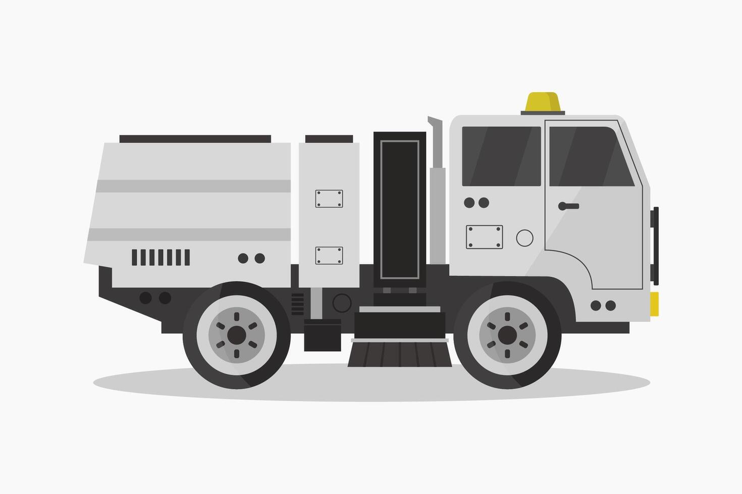 Modern street sweeper truck illustrated on white background vector