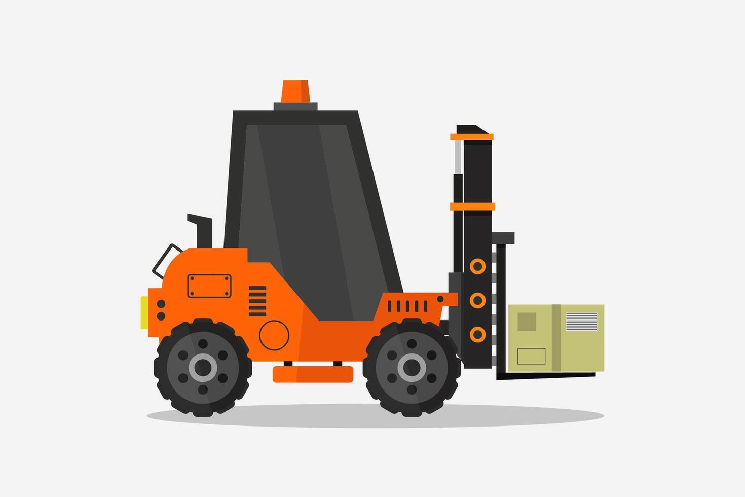 Forklift illustrated on white background vector