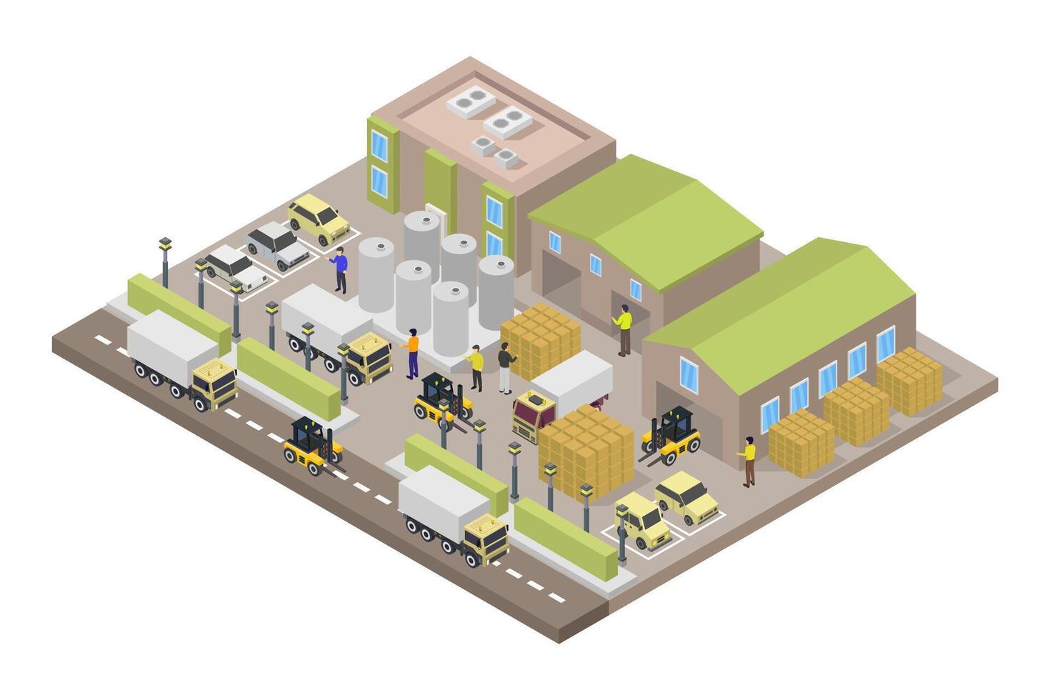 Recycling center isometric on white background vector