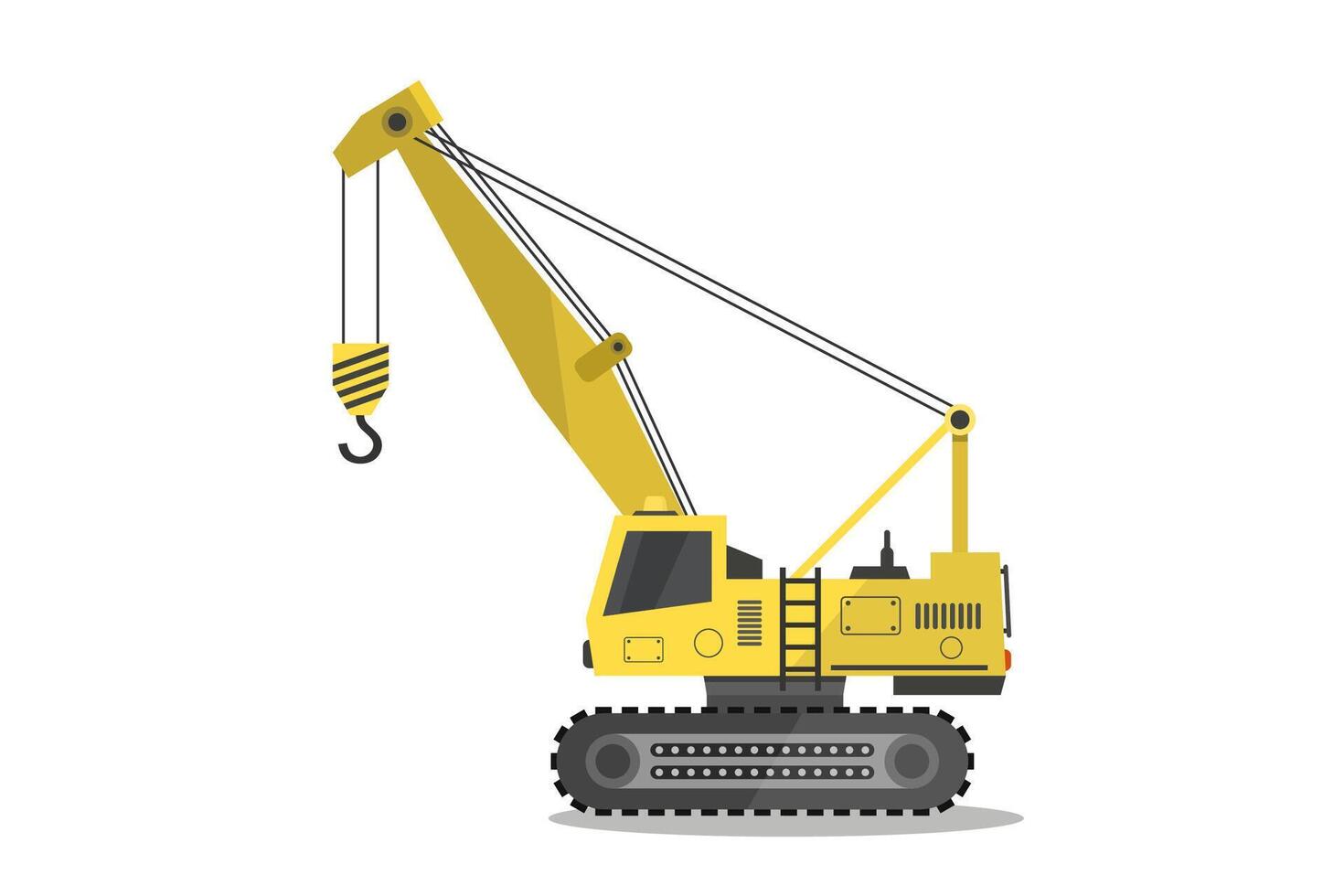 Crawler crane on white background vector
