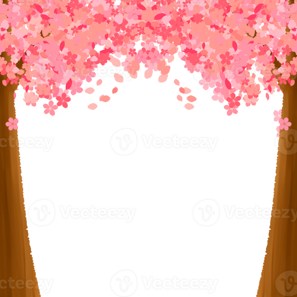 Sakura Trees Illustration png