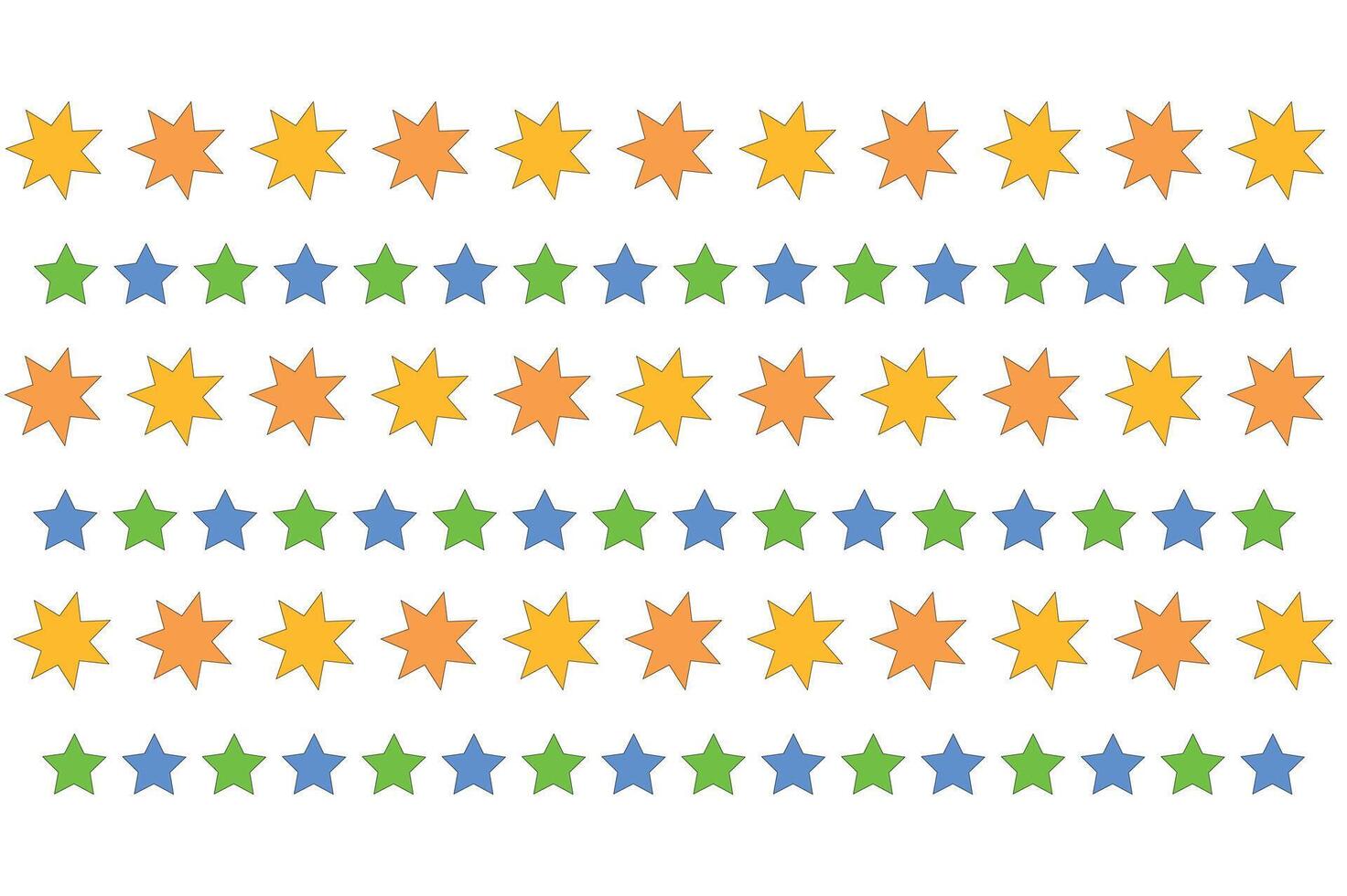 Colorful Repetitive Star Pattern Design With White Background vector