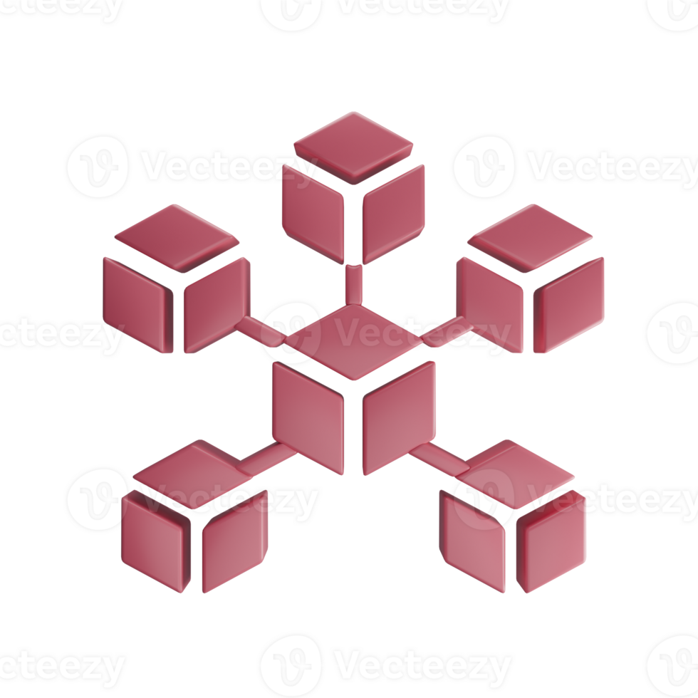 3D Blockchain Icon png