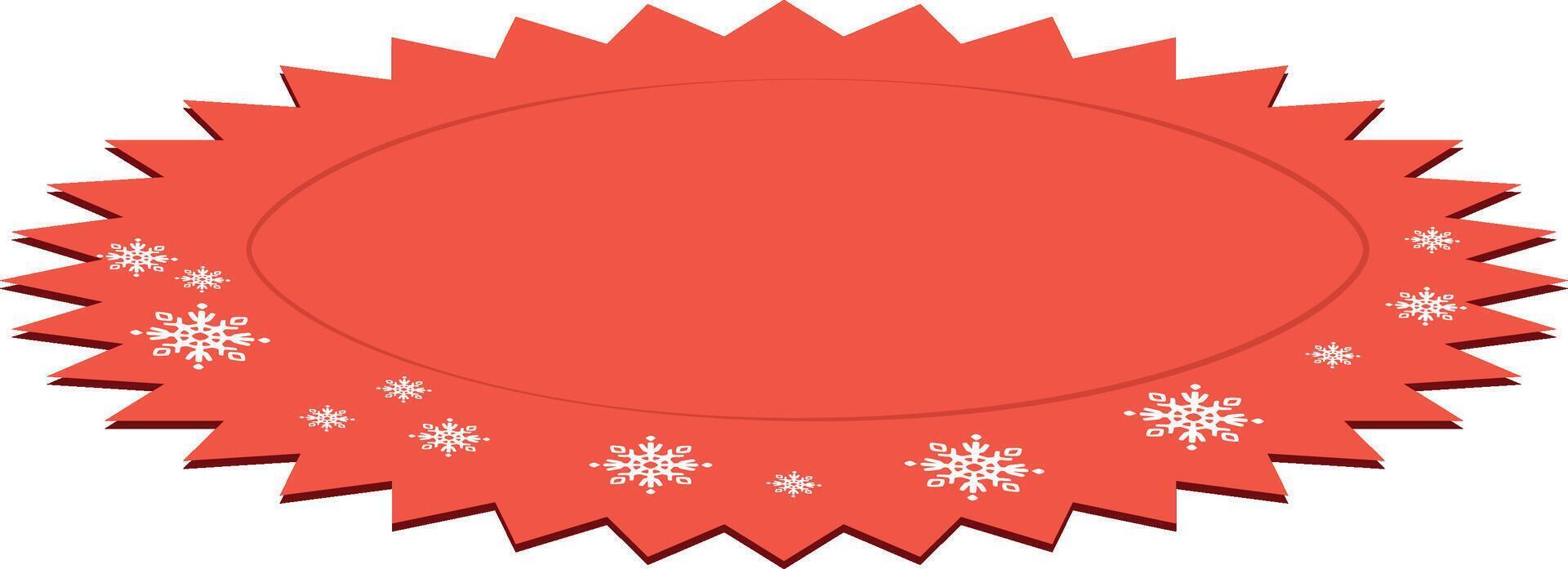 Red Scalloped Plate with Snowflake Design vector