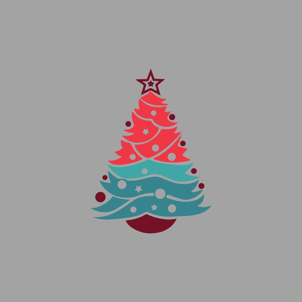 Illustration graphic of a Christmas tree,can be used as a t-shirt design,merch,poster,etc vector
