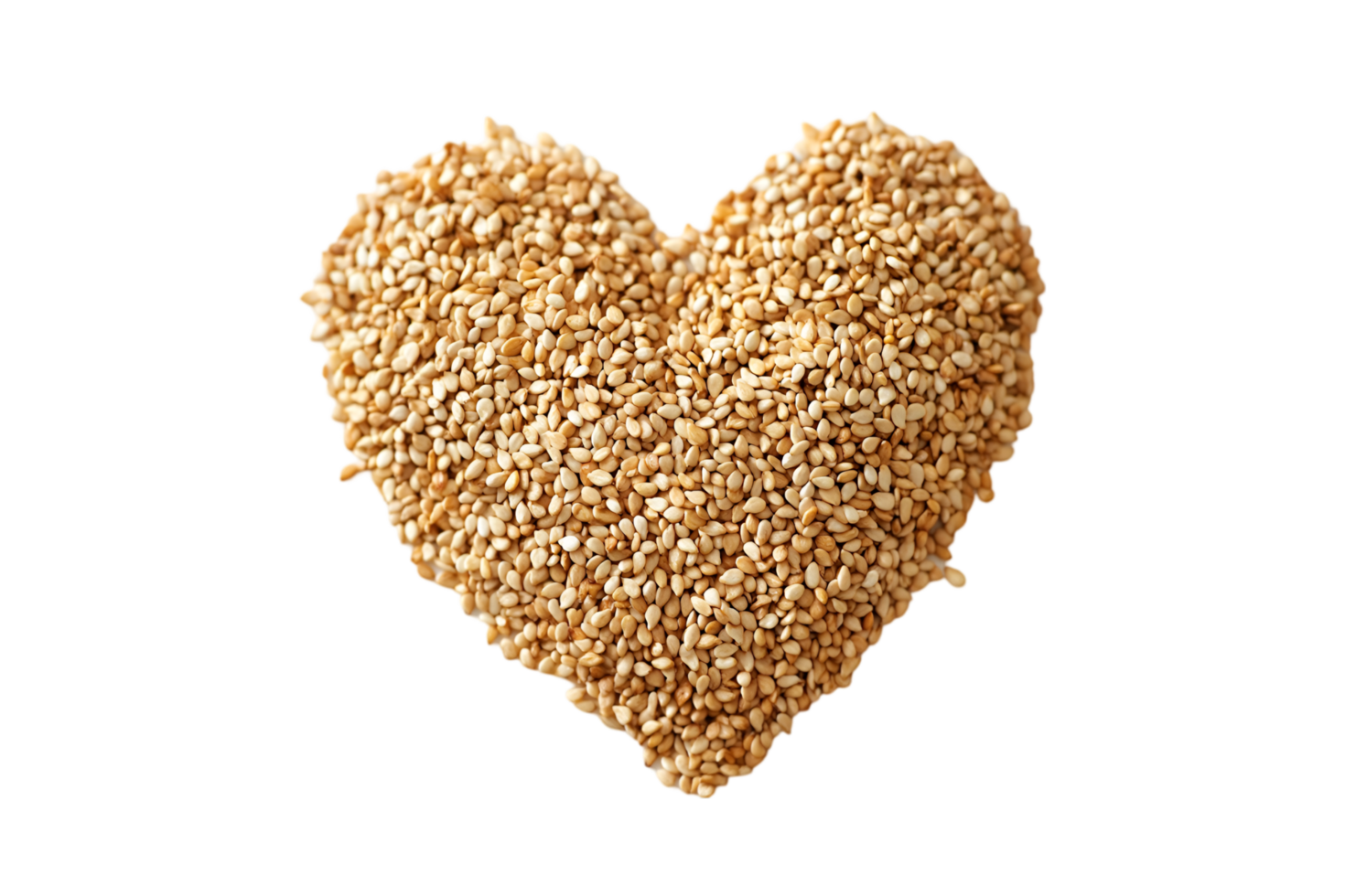Heart shaped sesame seeds on a transparent background png
