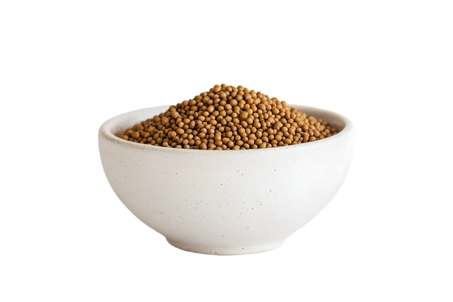 Mustard seeds in a bowl on a transparent background png