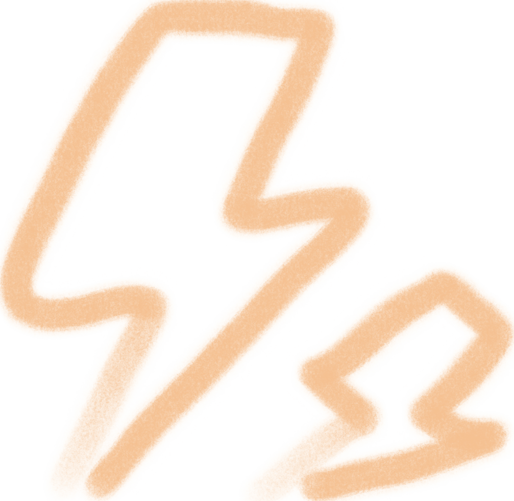 Playful Lightning Chalk Doodle png
