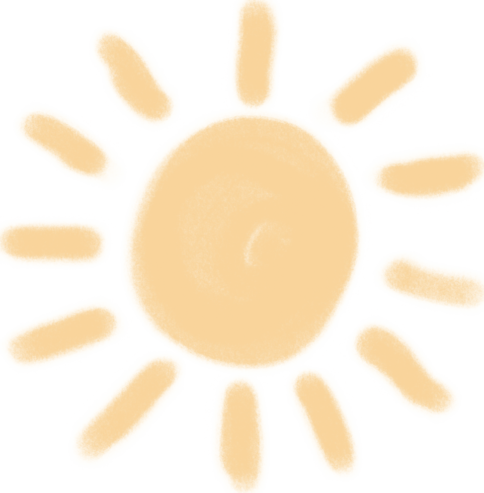 Playful Sun Chalk Doodle png
