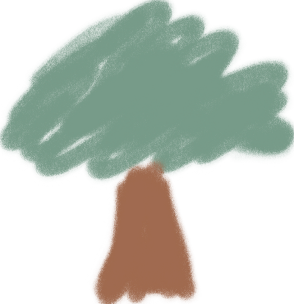 Playful Tree Chalk Doodle png