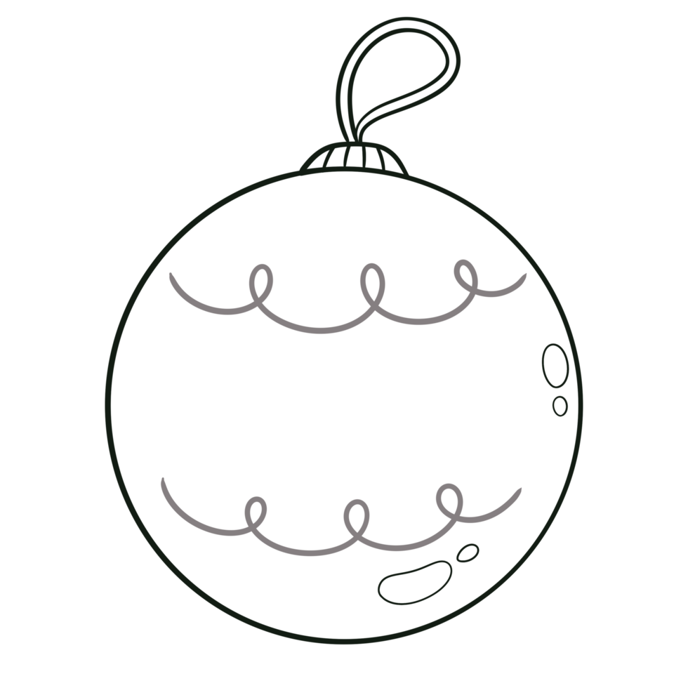 Christmas Ball Line Art Doodle Illustration png