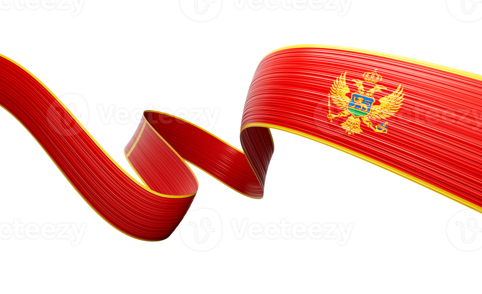 3d Flag Of Montenegro 3d Shiny Waving Montenegro Ribbon Flag 3d Illustration png