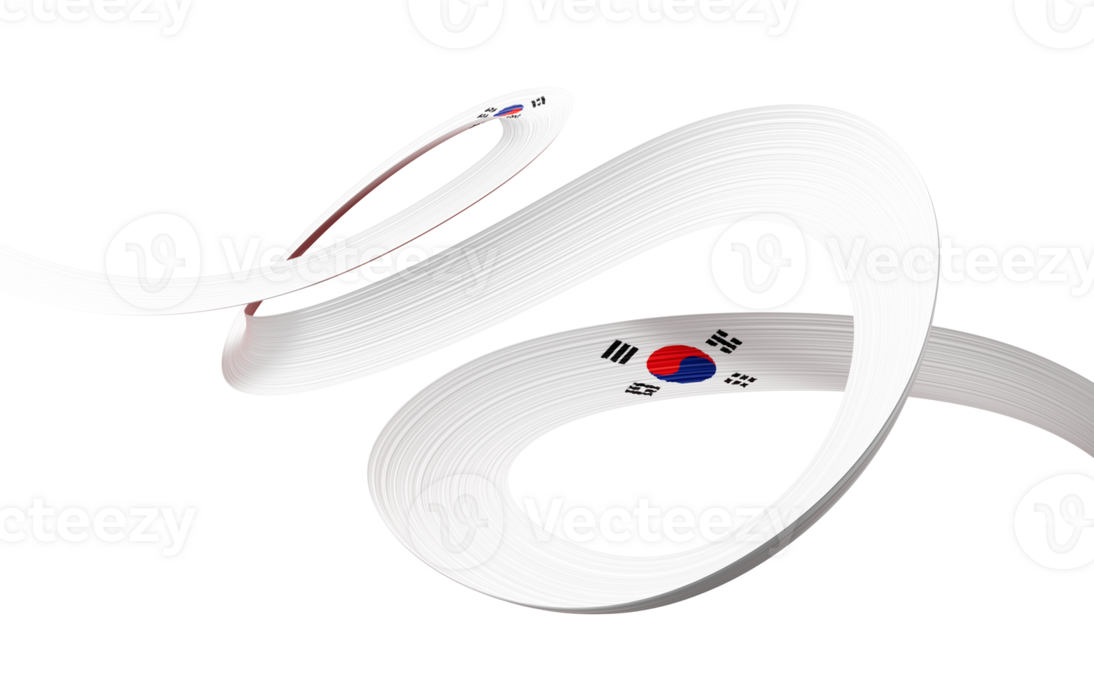 3d Flag Of South Korea 3d Waving Ribbon Flag, 3d illustration png
