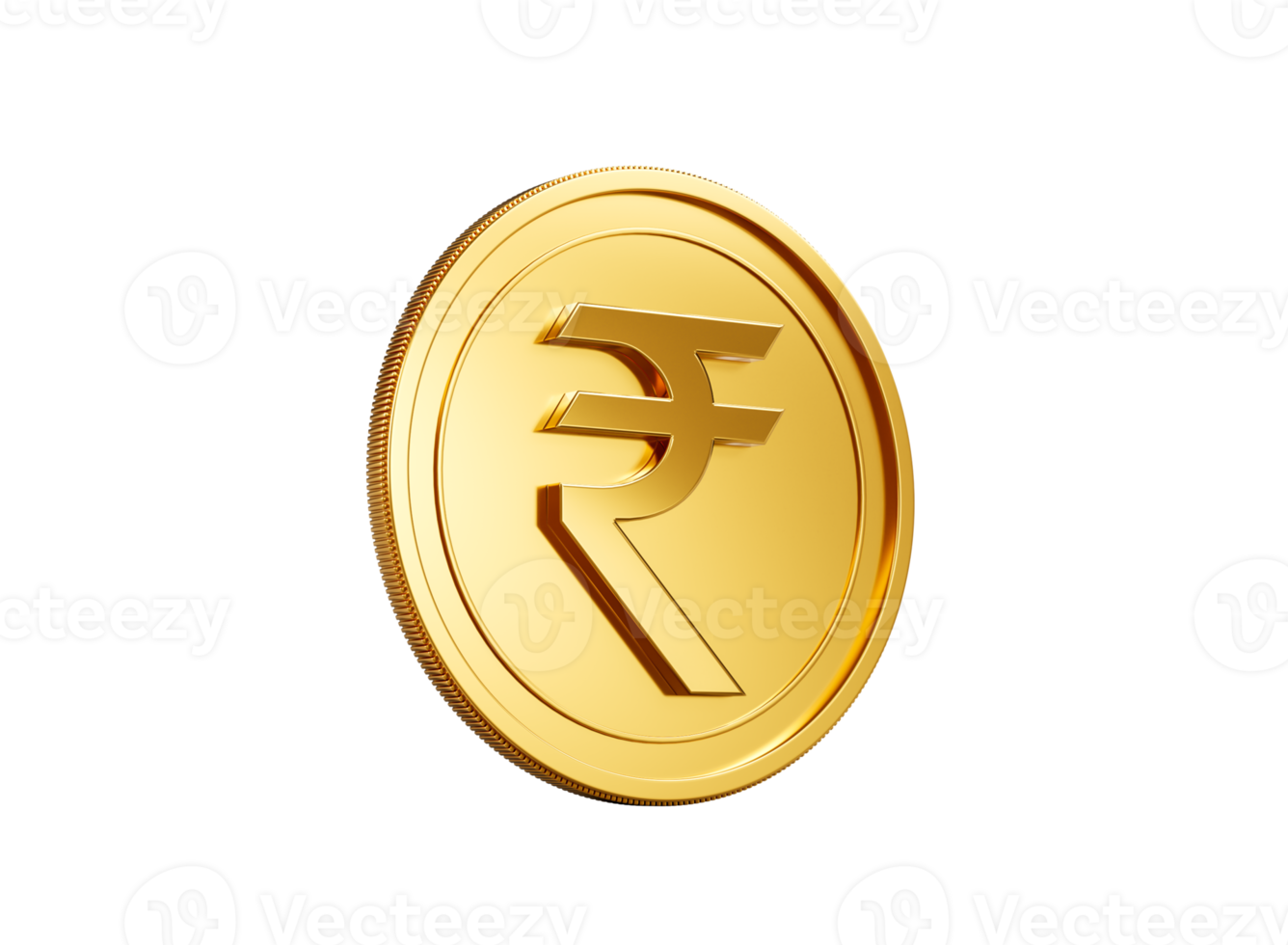 3d Golden Shiny Rounded Indian Rupee Coin 3d Illustration png
