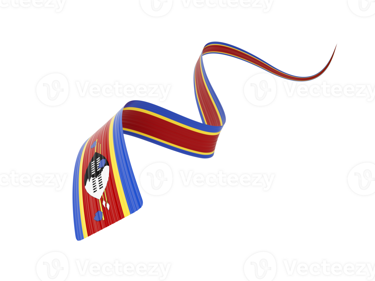 3d Flag Of Eswatini 3d Waving Flag Ribbon 3d Illustration png