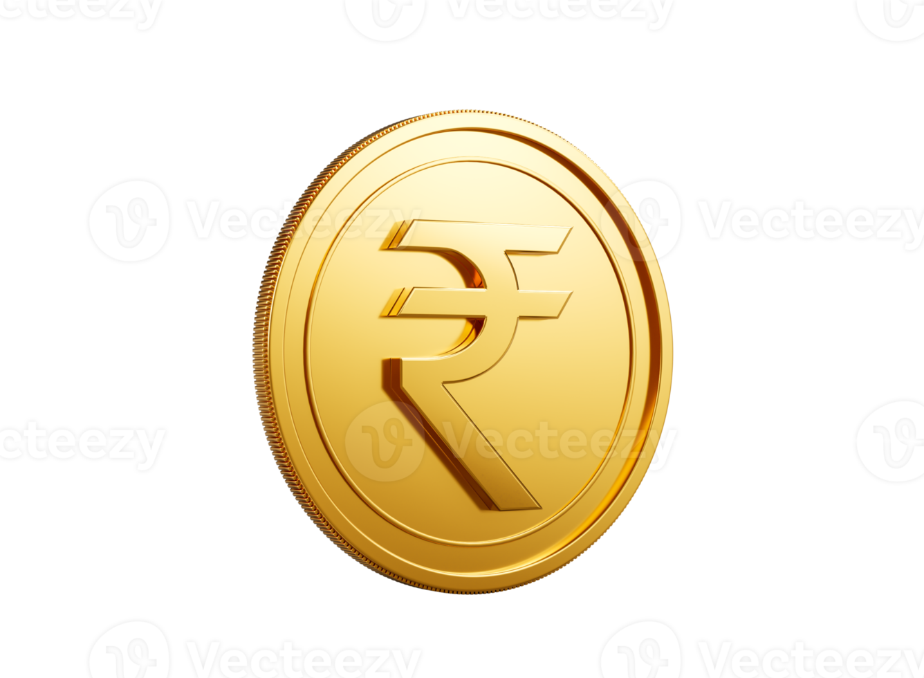 3d Golden Shiny Rounded Indian Rupee Coin 3d Illustration png