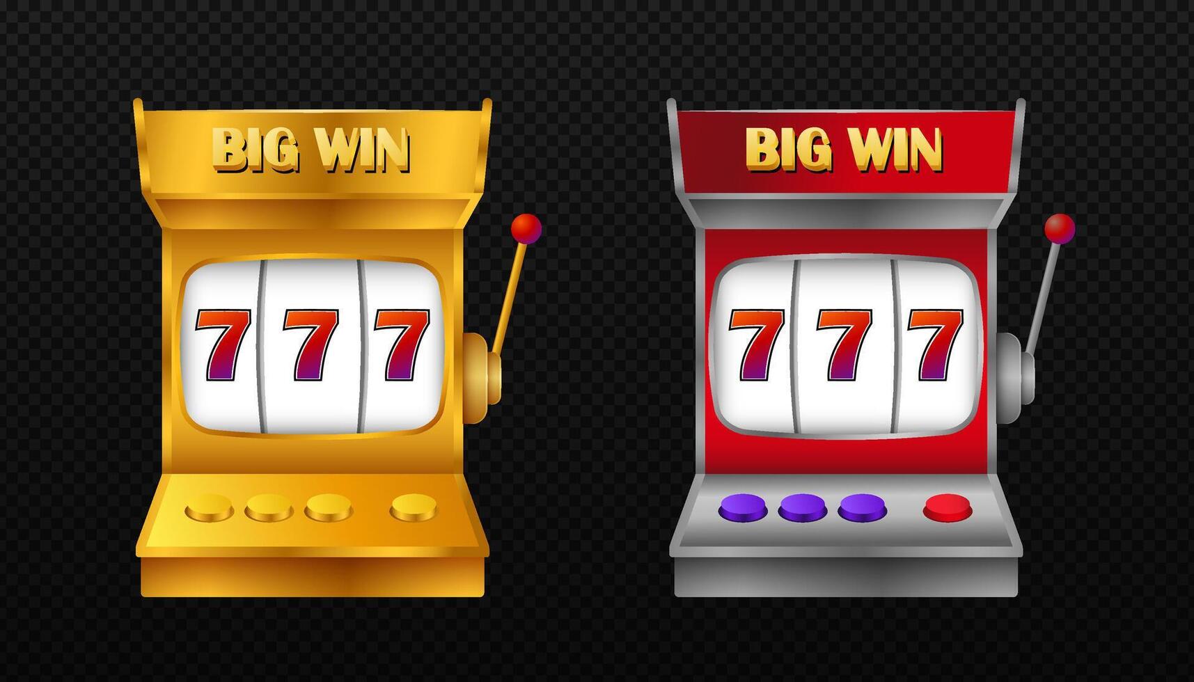 Golden slot machine wins the jackpot. vector