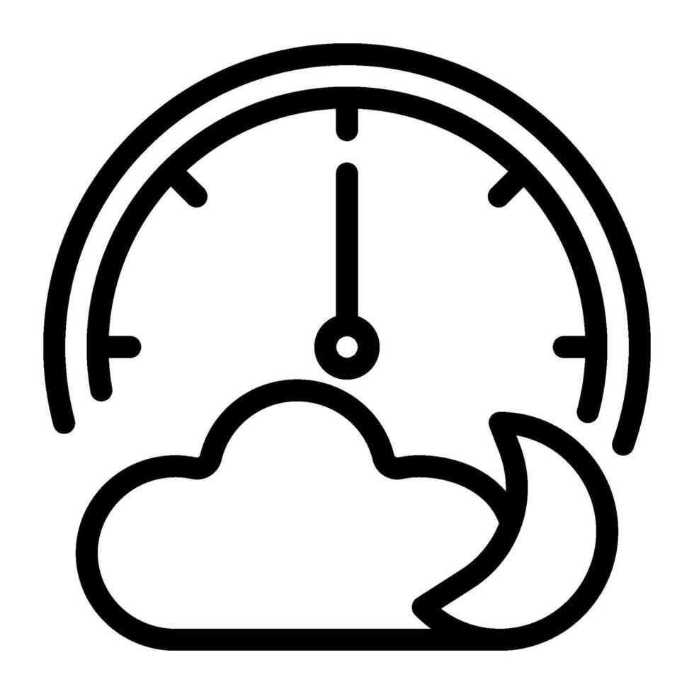 Midnight clock icon line style vector