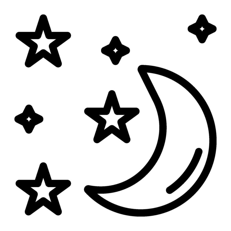 Starry sky icon line style vector