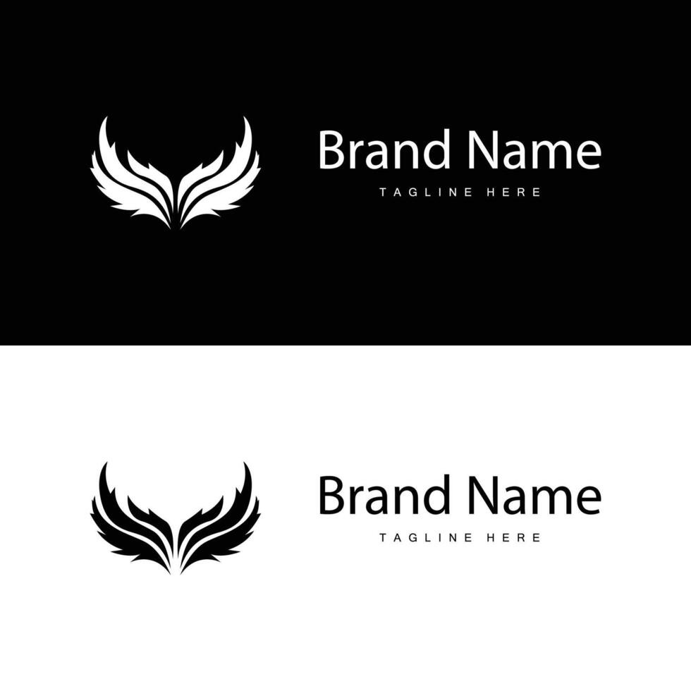 black silhouette wing logo vector