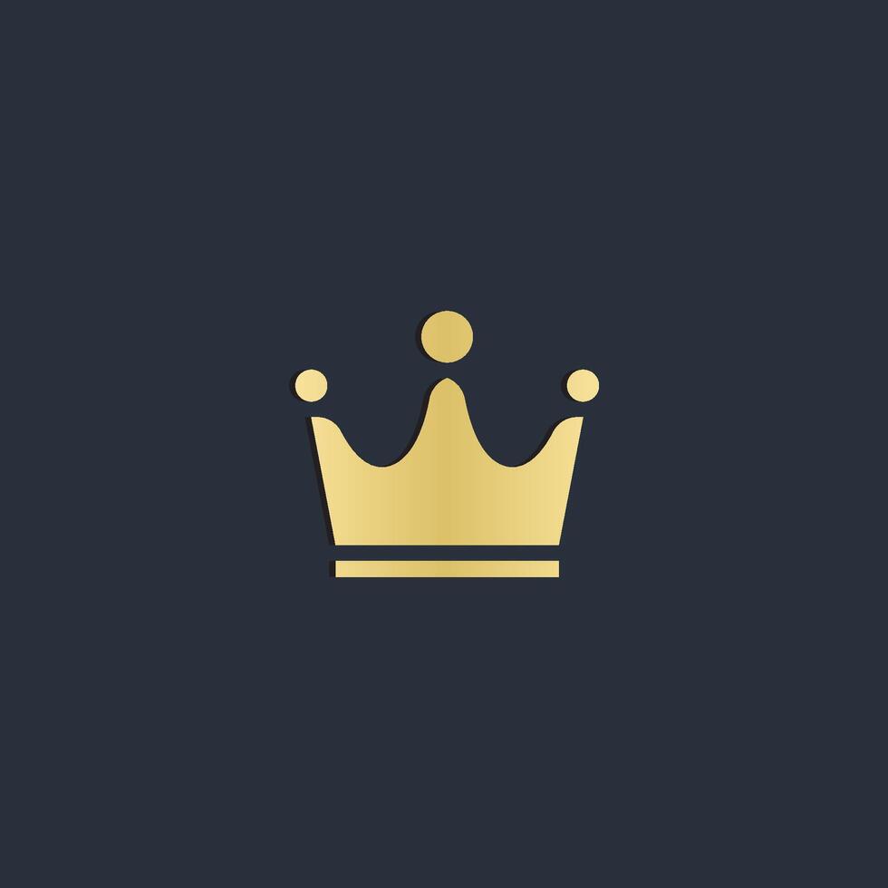 Golden Crown Icon on Dark Background vector