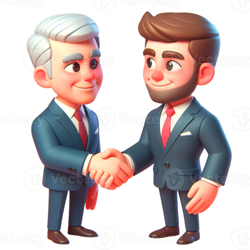Two Businessmen in Suits Shaking Hands a Successful Deal png