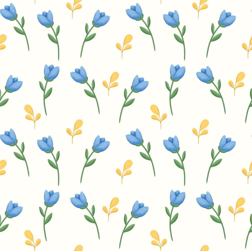 floral repeated seamless pattern design with flowers and leaves vector