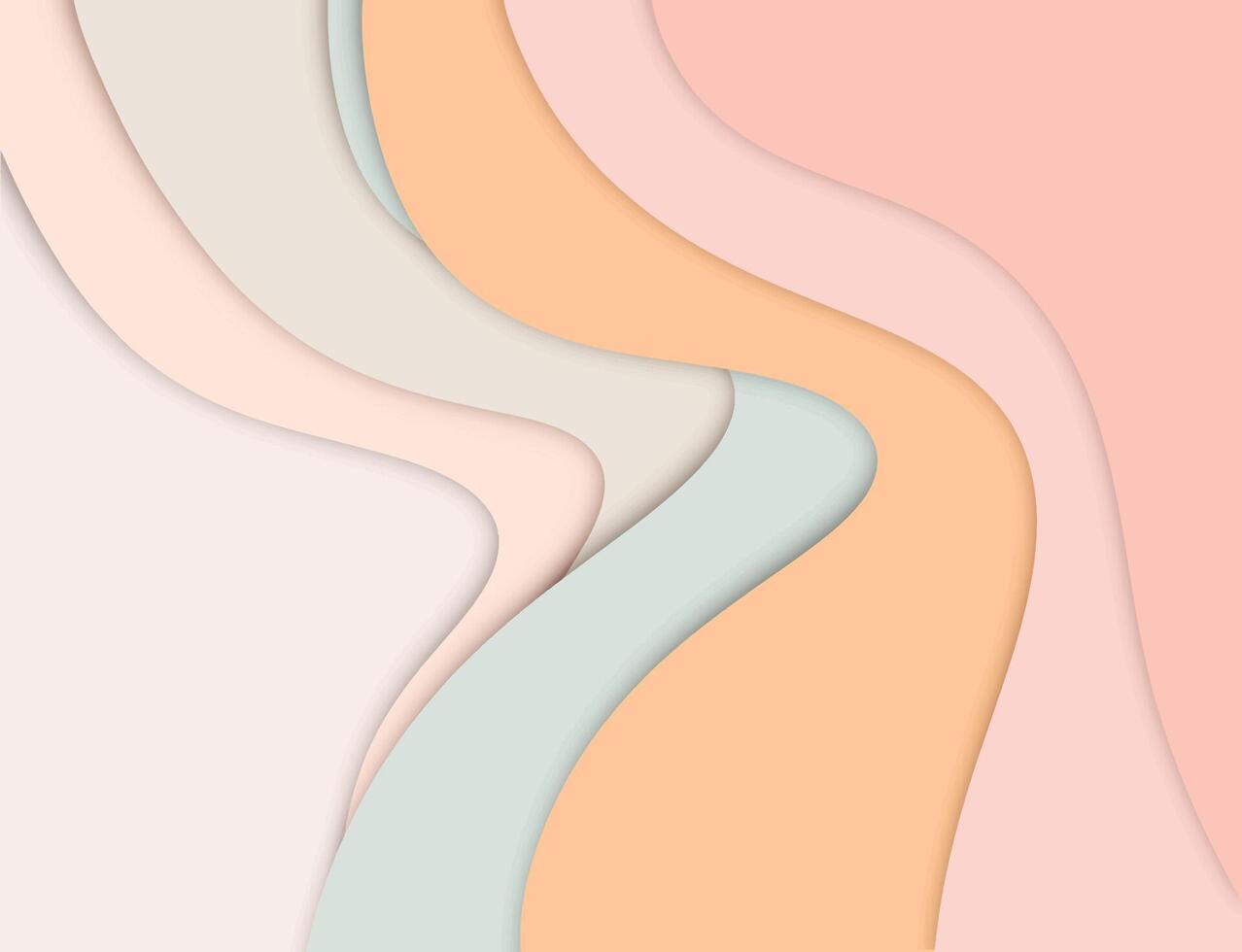abstract wavy background with paper cut style vector