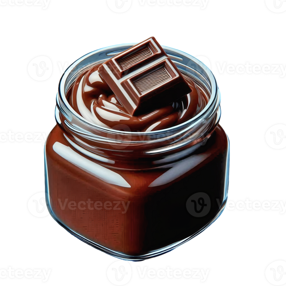 Delicious Chocolate Spread in Glass Jar Mockup png