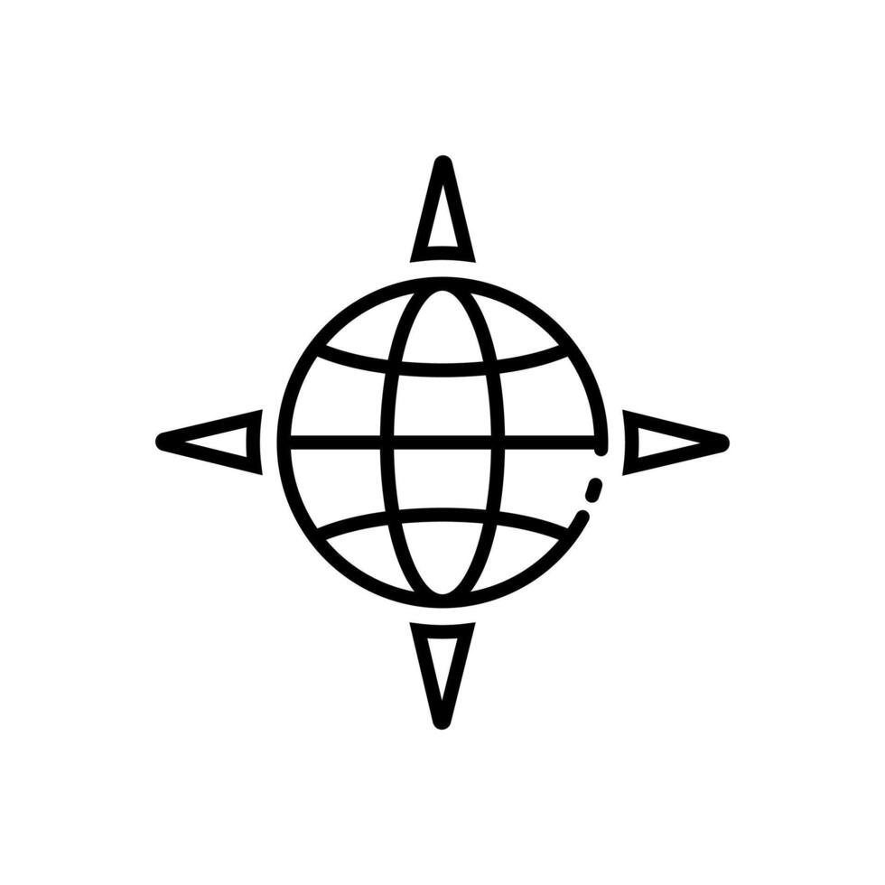 globe compass icon vector