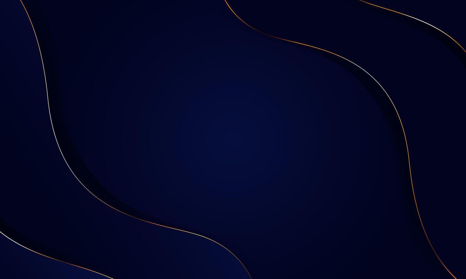 Dark wave blue luxury background with golden elements line. premium background with copy space. vector