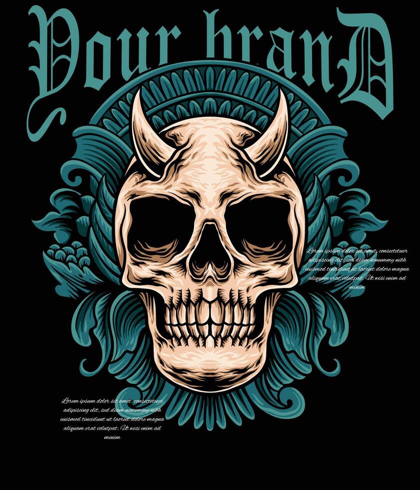 Skull Streetwear Design vector