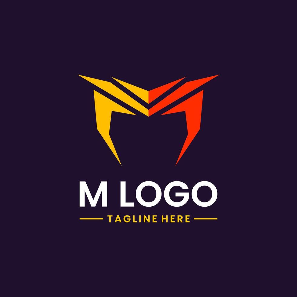 Modern letter M logo for technology company vector