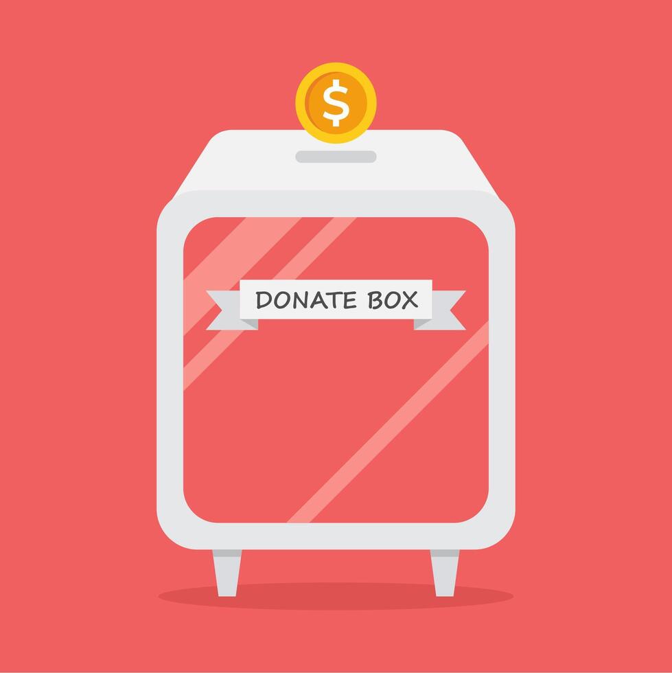 Flat design style donation box vector