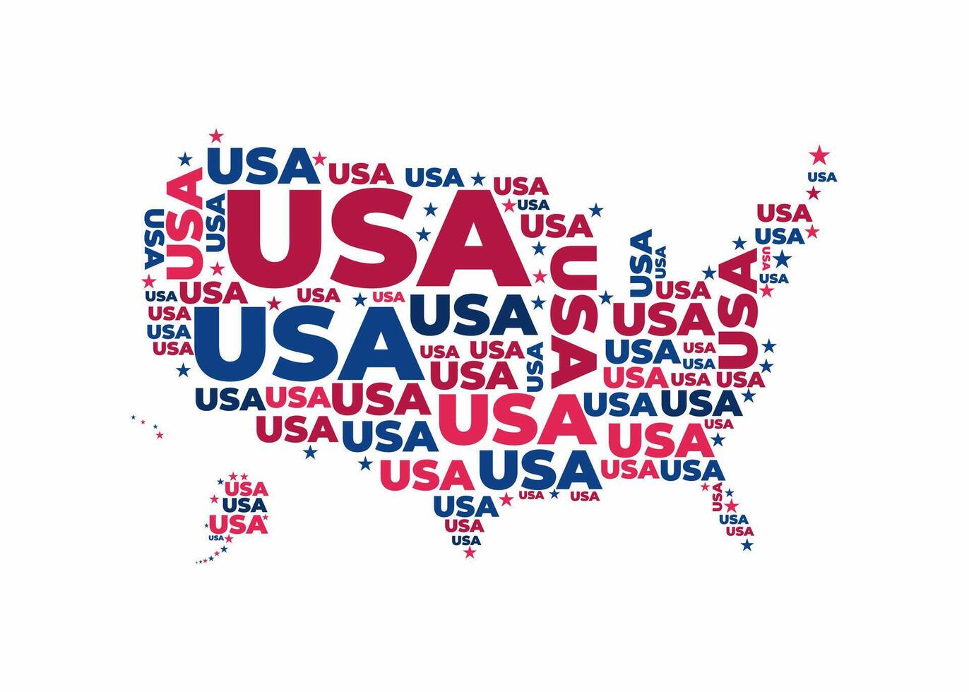 USA map typography design vector