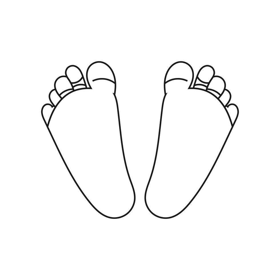 Illustration line art or sketch baby foot unique design with blank background vector