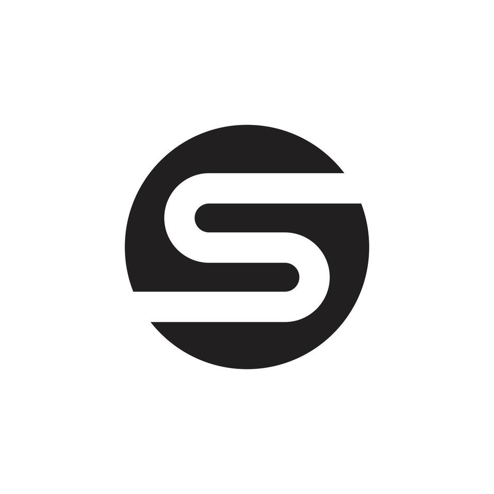 Logo letter S circle parallel unique design with blank background vector