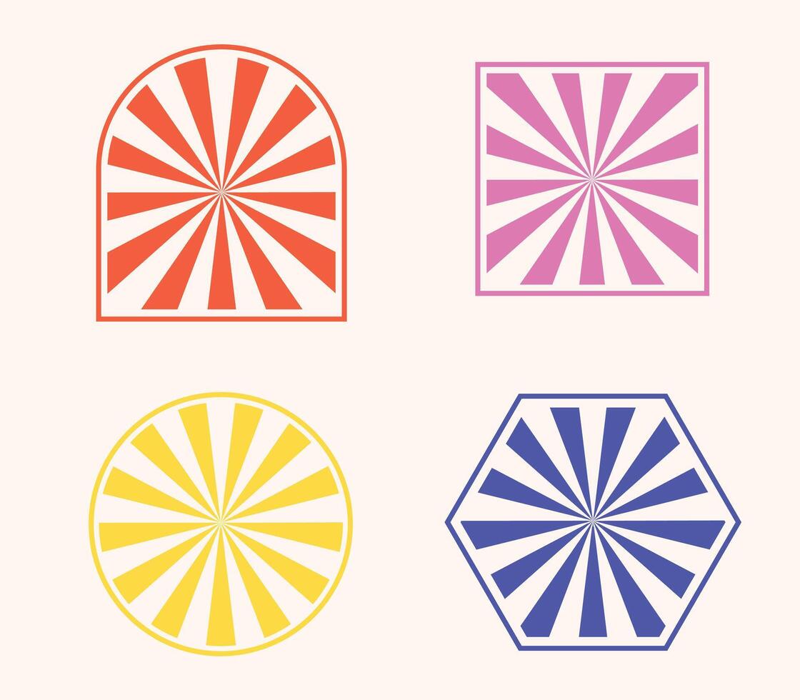 Icon element sunburst bauhaus unique design with blank background vector