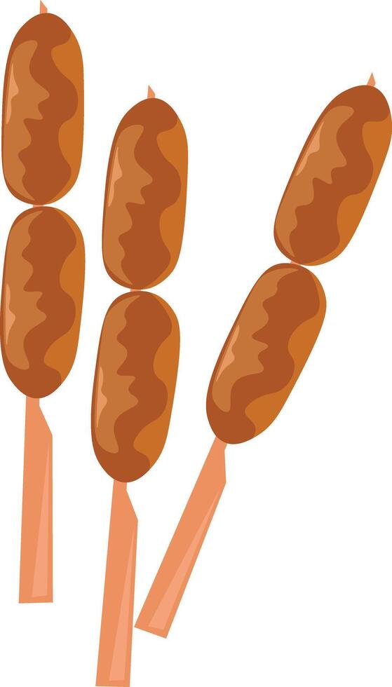 Filipino Food Illustration Set Bananacue vector