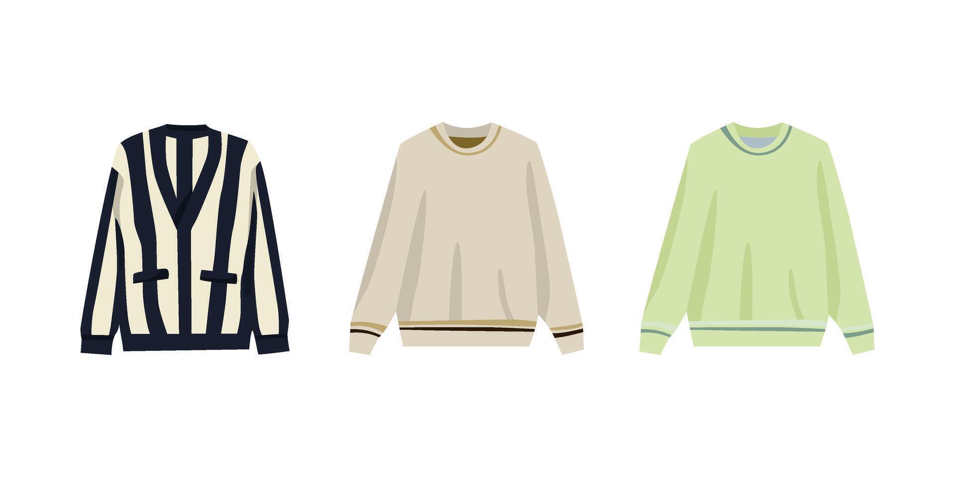 collection of illustrations of casual sweaters vector