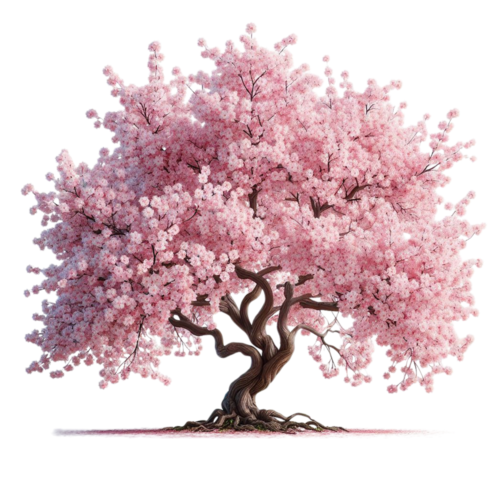 Serene Pink Blossom Tree with Flowing Branches png