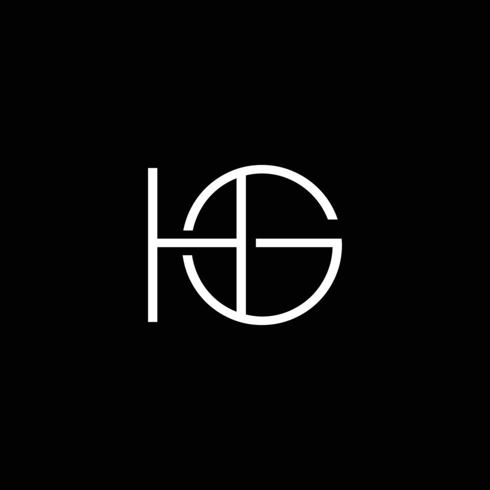 Initial Monogram Letter HG or GH Logo Design Template. HG Letter Logo Design vector
