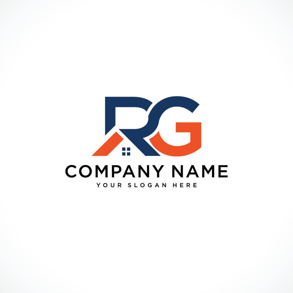 letter RG with Real Estate element. home initial R G concept. Construction logo template Home and Real Estate icon. vector