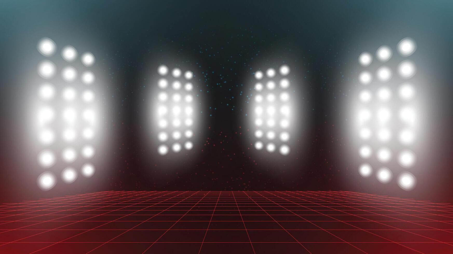 Abstract technology red blue background stadium stage hall with scenic lights of round futuristic technology vector