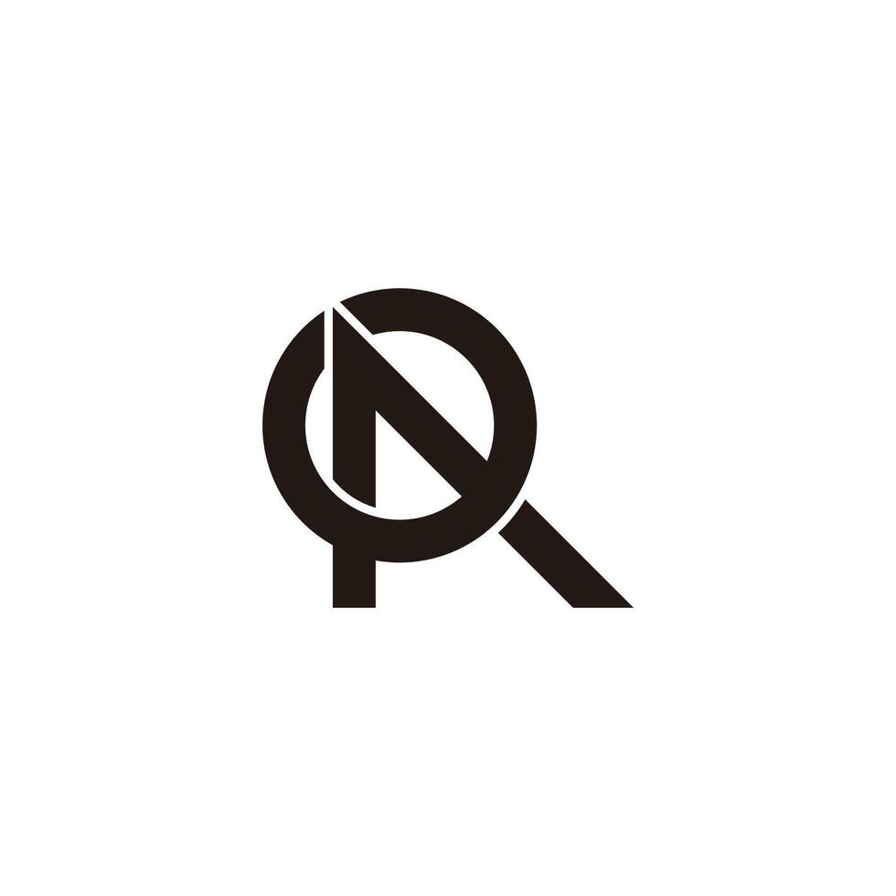 letter r round arrow simple overlap line logo vector