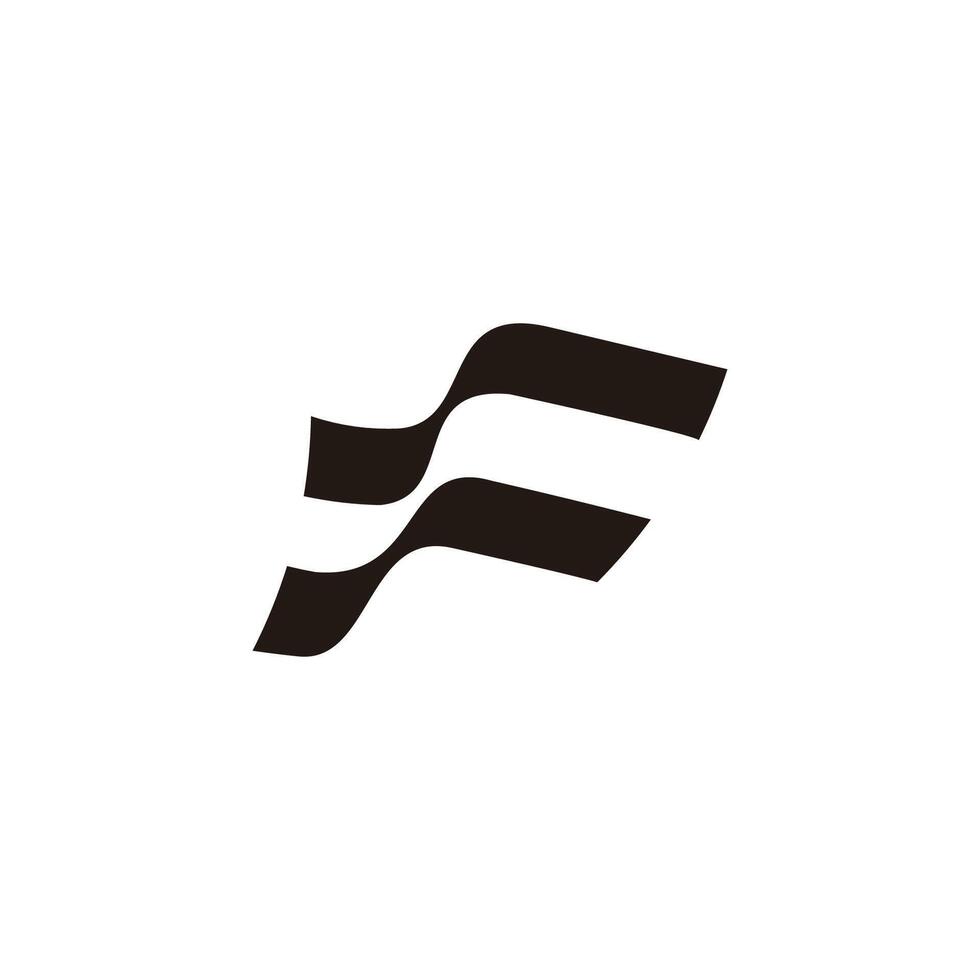 abstract letter f flag fly symbol logo vector