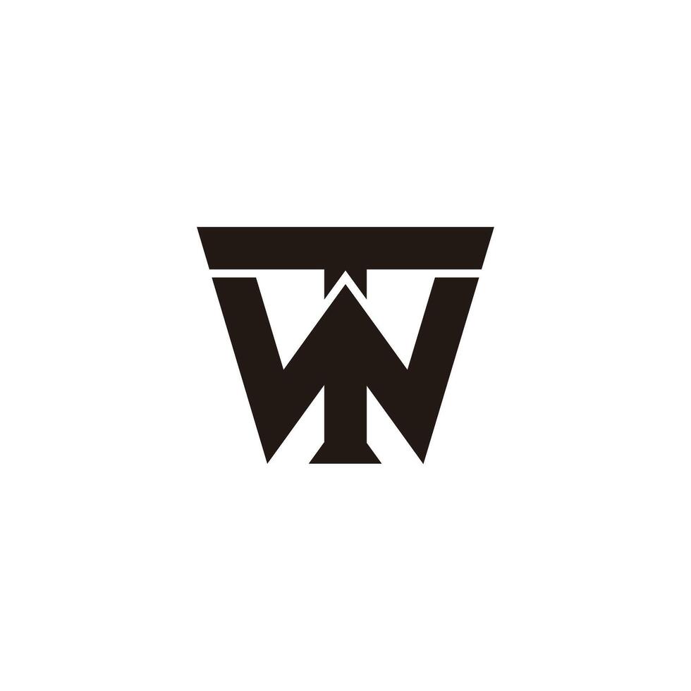 letters tw linked simple geometric young concept logo vector