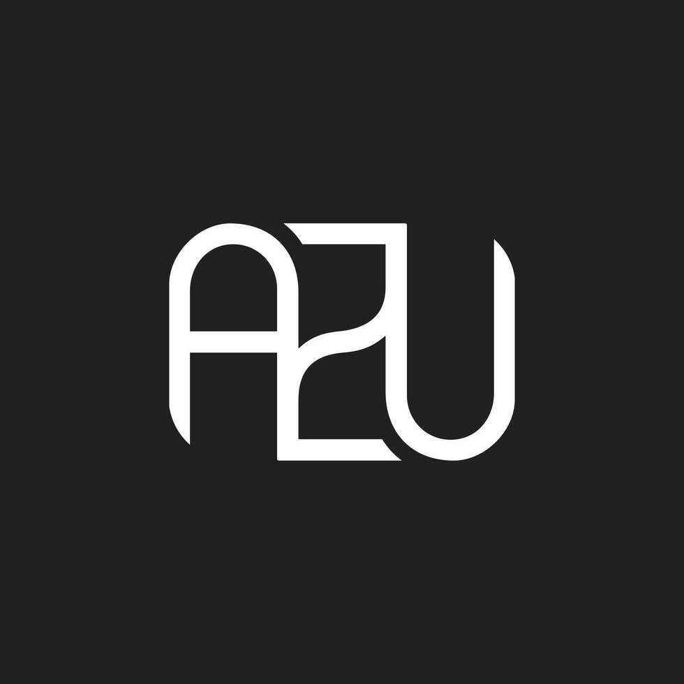 letter azu linked curves geometric lines logo vector