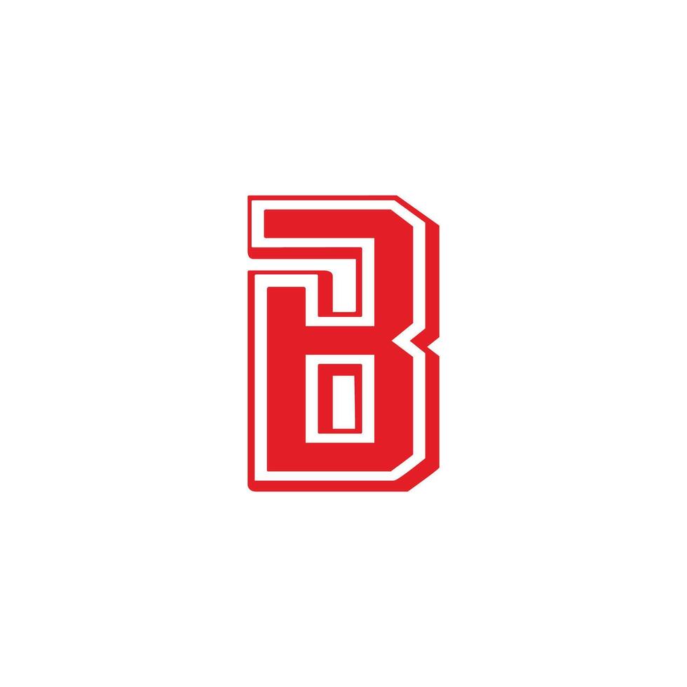 letter bb linked outline simple geometric logo vector